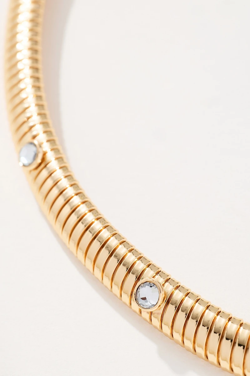 Thick Crystal Collar Necklace