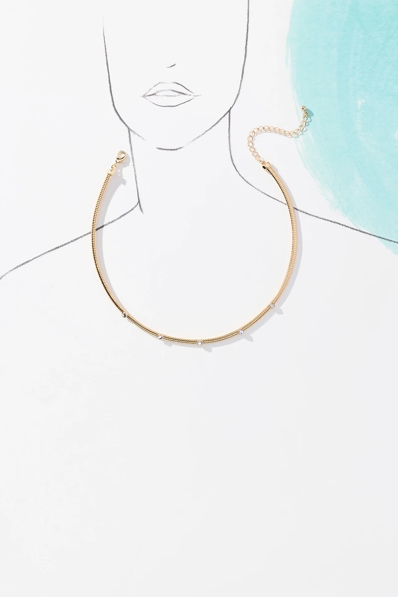 Delicate Crystal Collar Necklace