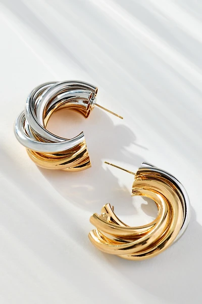 Two-Tone Layered Hoop Earrings