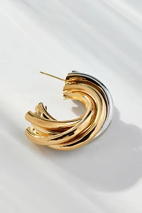 Two-Tone Layered Hoop Earrings