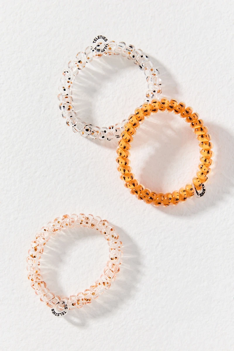 TELETIES Halloween Coil Hair Ties, Set of 3