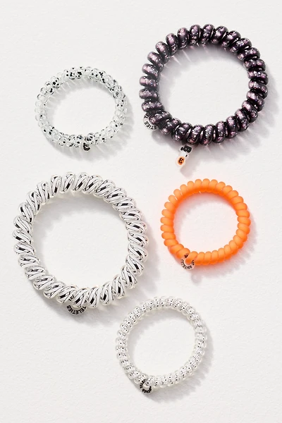 TELETIES Halloween Mix Coil Hair Ties, Set of 5