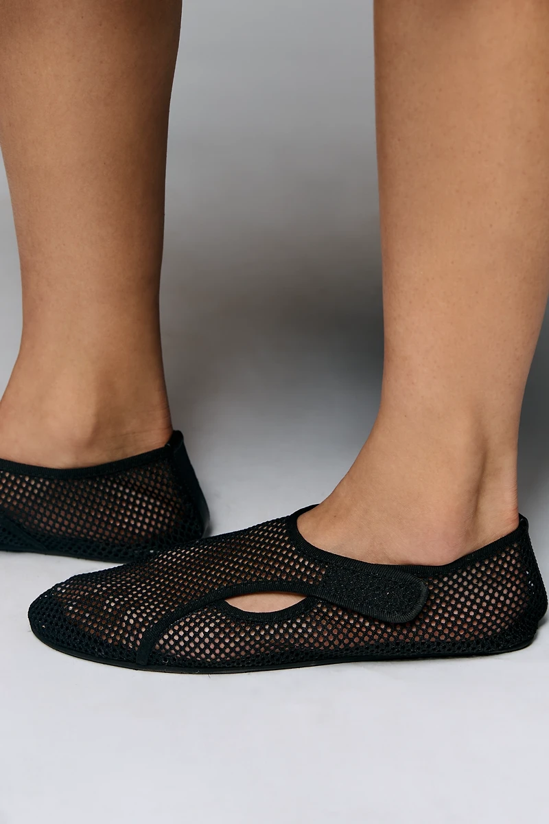 Cecelia New York Alley Leather Mesh Flats