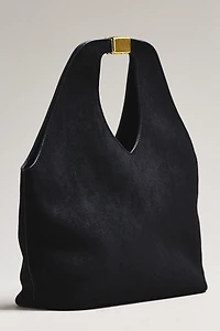 By Anthropologie Faux-Suede Gilded Handle Tote Bag
