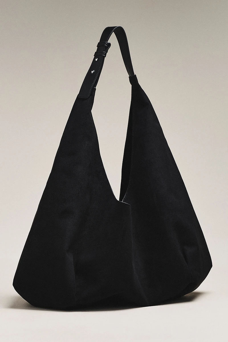 Large Faux-Suede Slouchy Tote