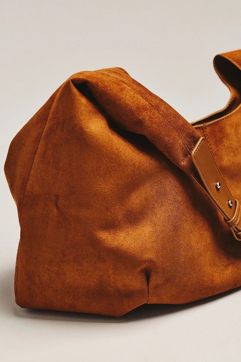 Large Faux-Suede Slouchy Tote