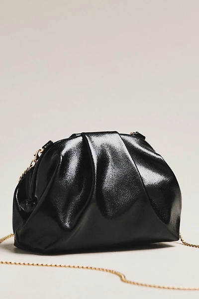 Metallic Faux-Leather Clutch