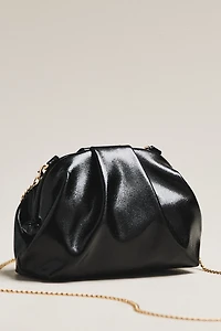 Metallic Faux-Leather Clutch