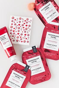 VOESH Peppermint Swirl Pedi Kit + Hand Crème Duo