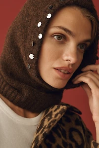 Embellished Knit Hood