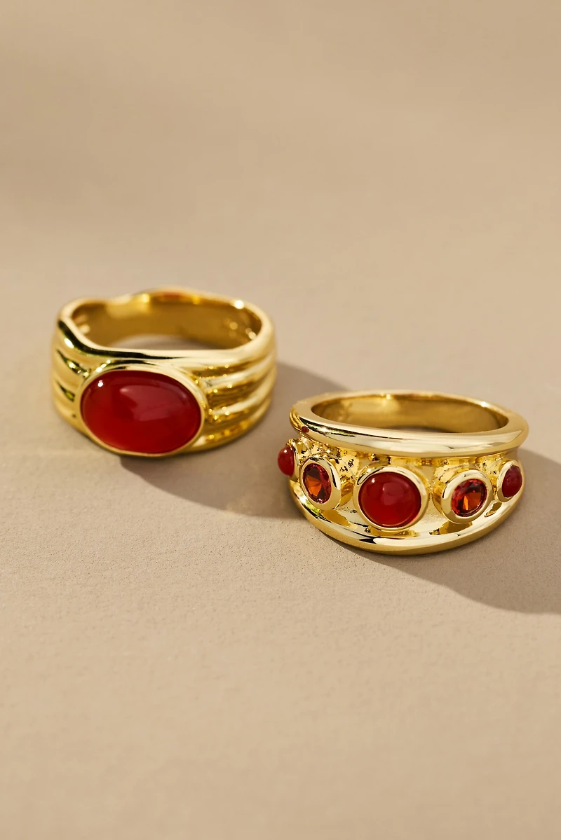 Luv Aj Valencia Rings, Set of 2