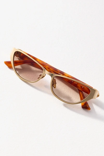 Poppy Lissiman Gold Slim Cat-Eye Sunglasses