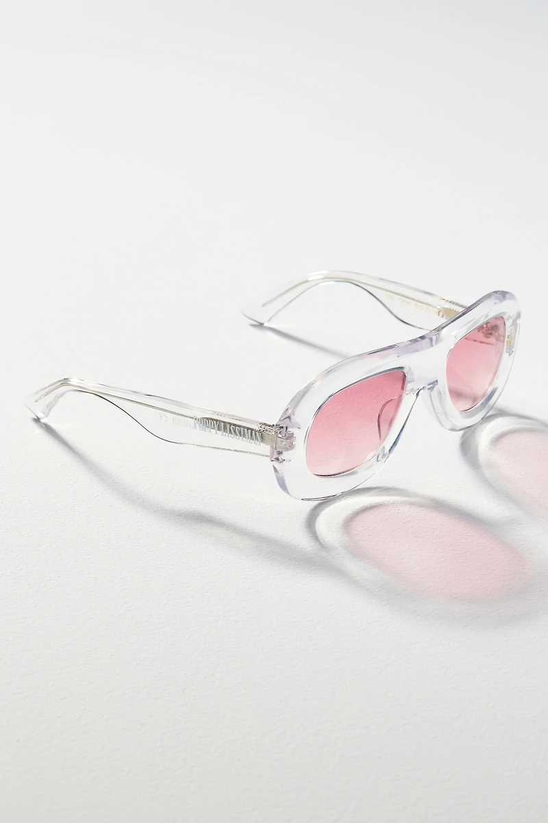 Poppy Lissiman Translucent Aviator Sunglasses