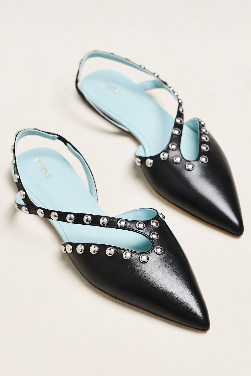 Maeve Studded Cutout Slingback Flats