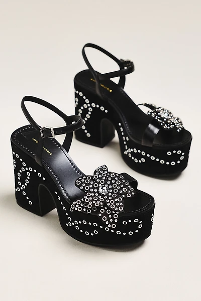 By Anthropologie Studded Flower Platform Heel