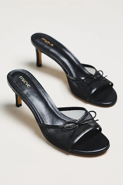 Maeve Mesh Bow Mule Heels