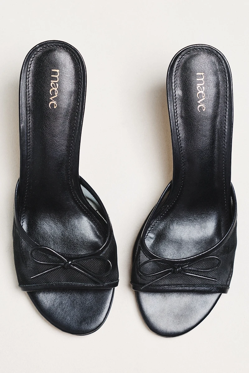 Maeve Mesh Bow Mule Heels