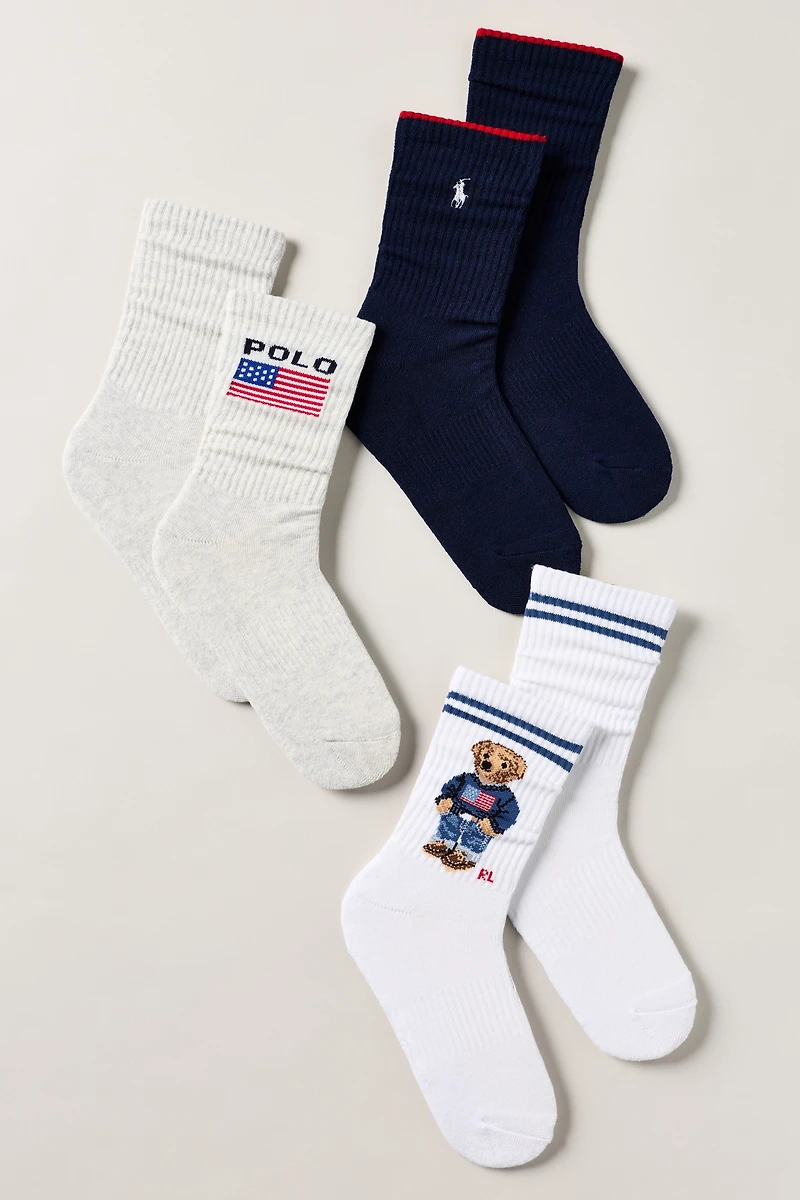 Polo Ralph Lauren Icon Crew Socks, Set of 3