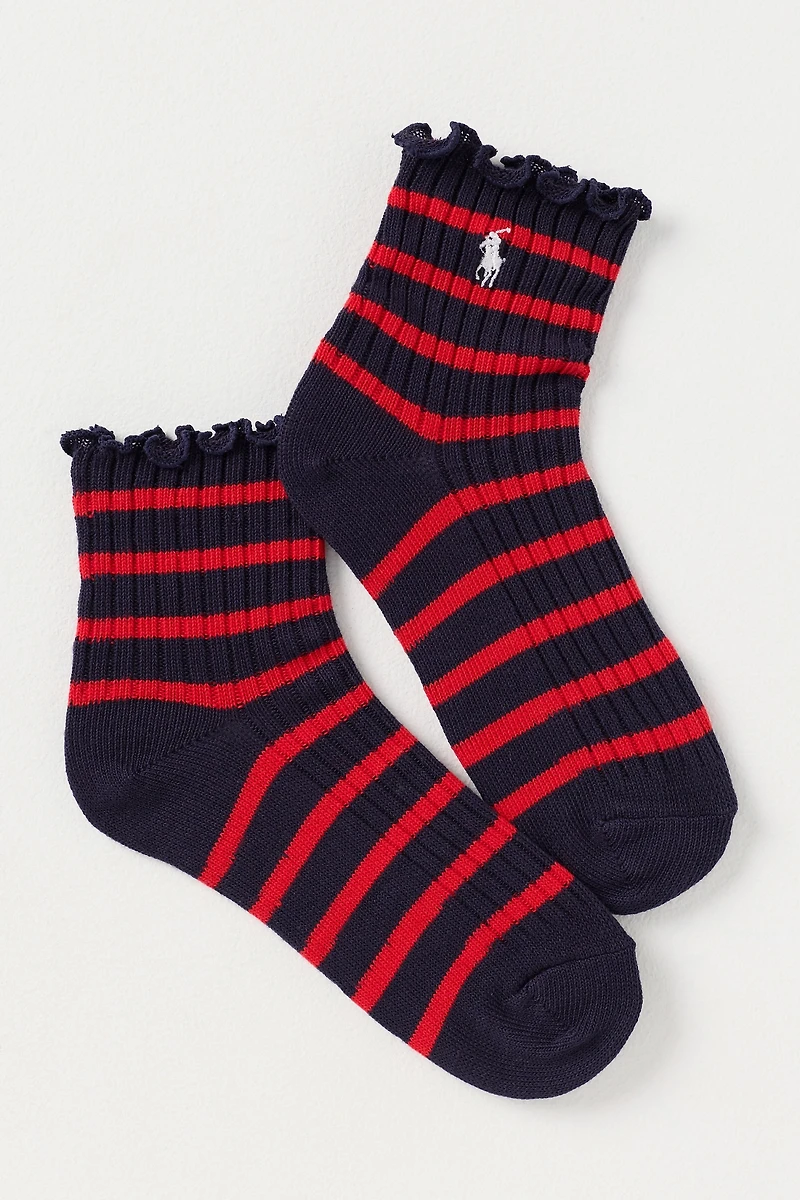 Polo Ralph Lauren Striped Ruffle-Cut Socks