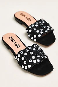 Bibi Lou Studded Faux Suede Slides