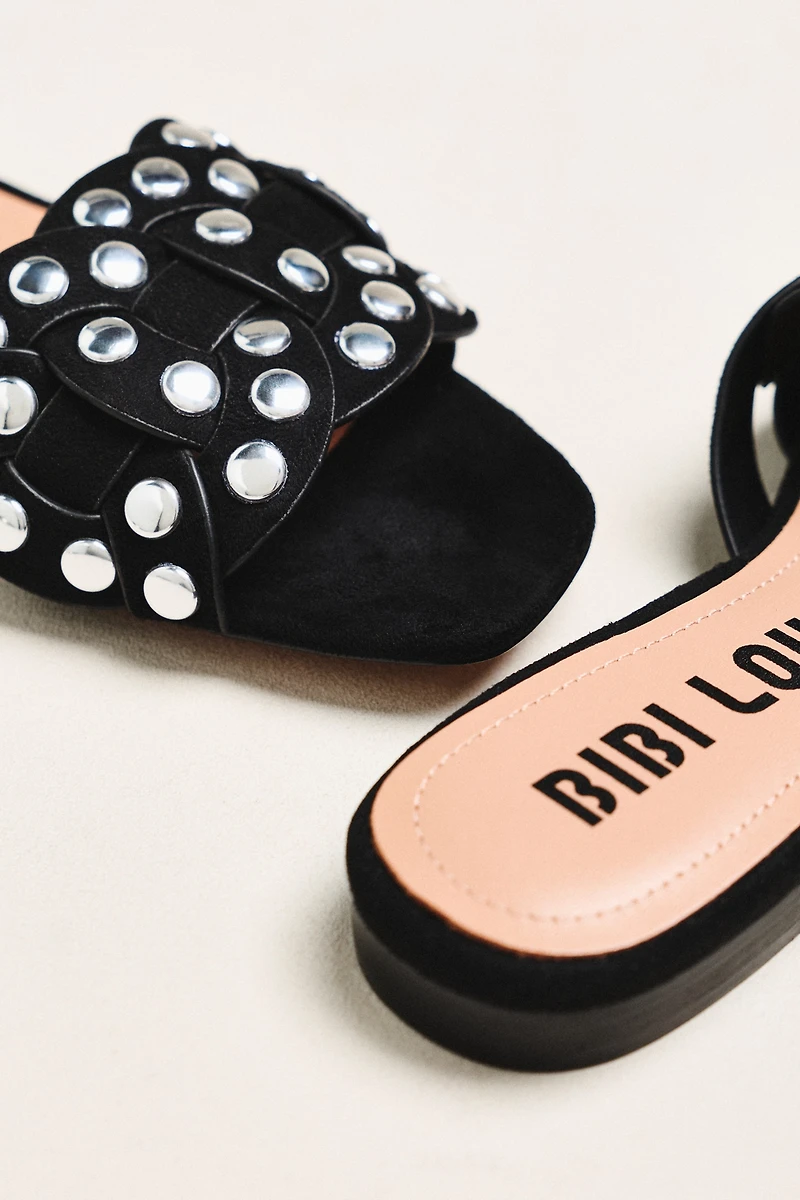 Bibi Lou Studded Faux Suede Slides