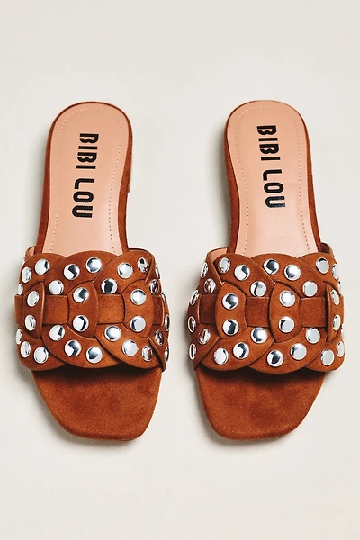 Bibi Lou Studded Faux Suede Slides