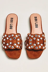 Bibi Lou Studded Faux Suede Slides