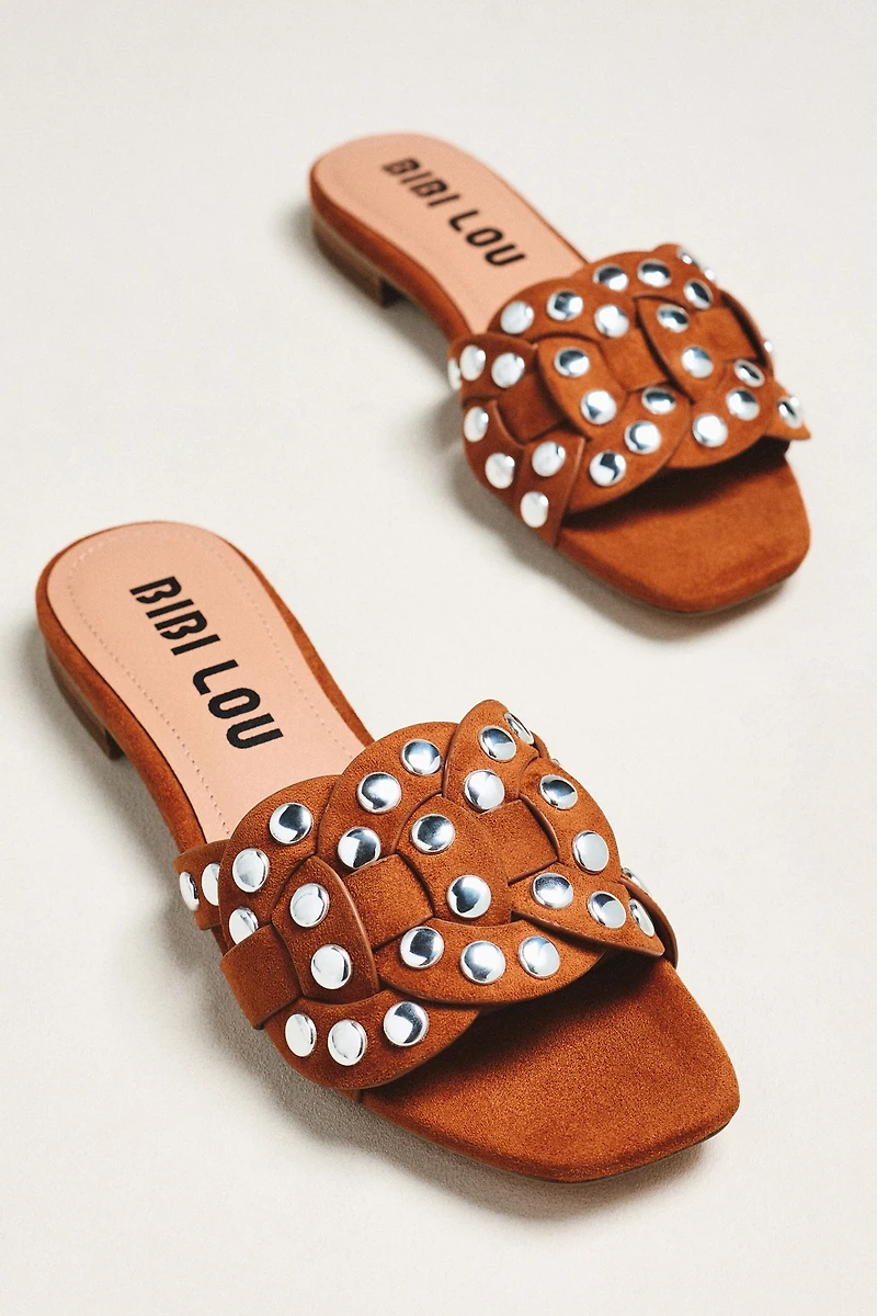 Bibi Lou Studded Faux Suede Slides