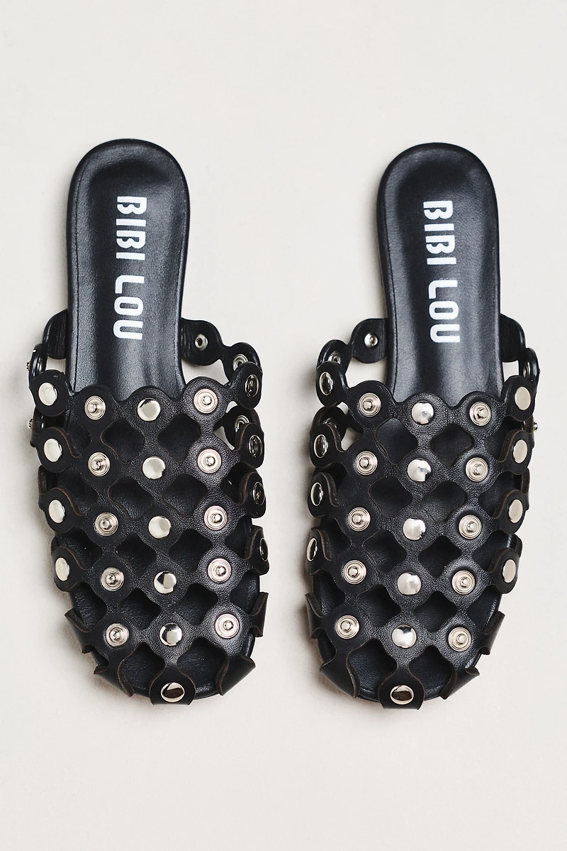 Bibi Lou Grommet Studded Mules