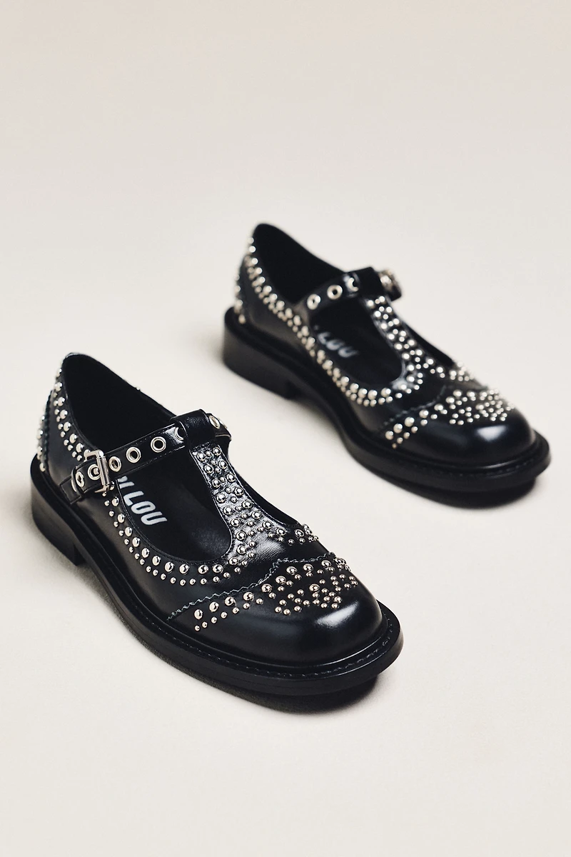 Bibi Lou Studded T-Strap Mary Janes