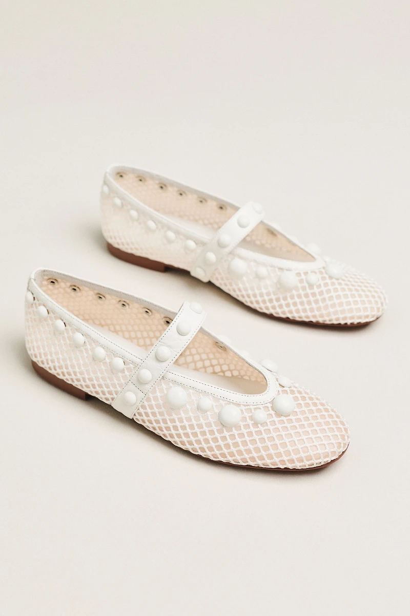 Bibi Lou Netted Stud Mary Jane Flats