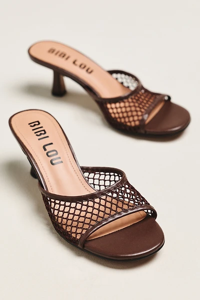 Bibi Lou Mesh Open-Toe Mule Heels