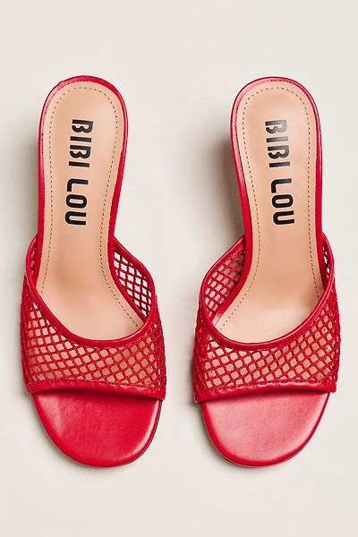 Bibi Lou Mesh Open-Toe Mule Heels