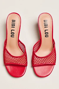 Bibi Lou Mesh Open-Toe Mule Heels