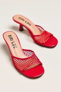Bibi Lou Mesh Open-Toe Mule Heels
