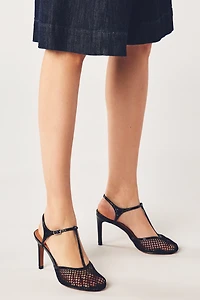 Bibi Lou Mesh T-Strap Heels