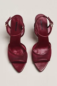 Lola Cruz Mesh Open-Toe Heels