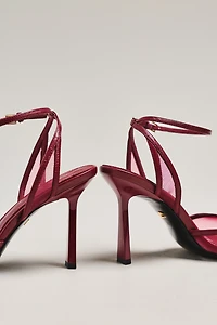 Lola Cruz Mesh Open-Toe Heels