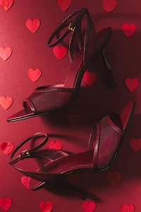 Lola Cruz Mesh Open-Toe Heels