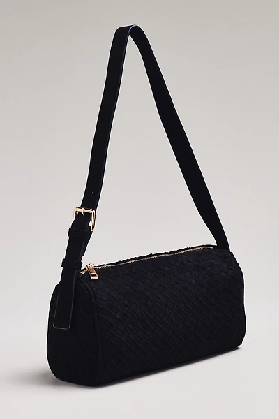 By Anthropologie Woven Faux-Suede Shoulder Bag