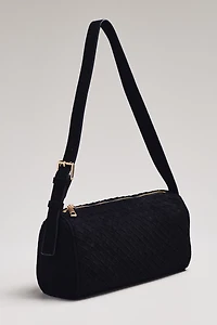By Anthropologie Woven Faux-Suede Shoulder Bag