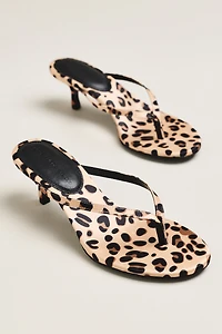 Black Suede Studio Tash 50 Thong Kitten Heels