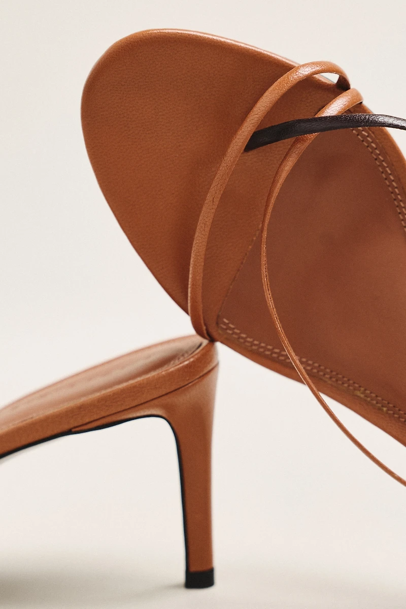 Black Suede Studio Carla 65 Cross-Strap Kitten Heels