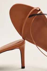 Black Suede Studio Carla 65 Cross-Strap Kitten Heels