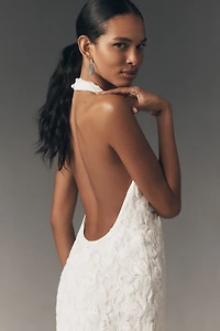 BHLDN Textured Halter Slim Midi Dress