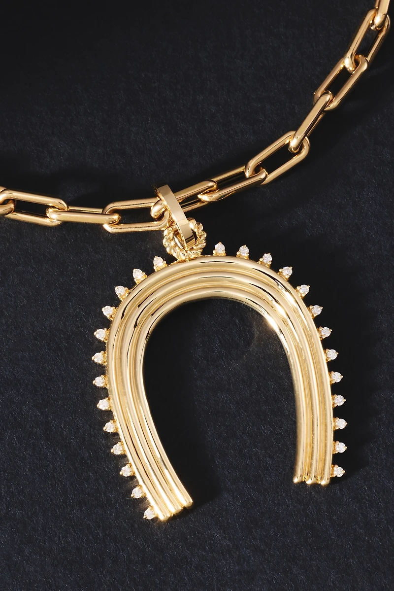 Adina Reyter Groovy XL Diamond Horseshoe Hinged Charm