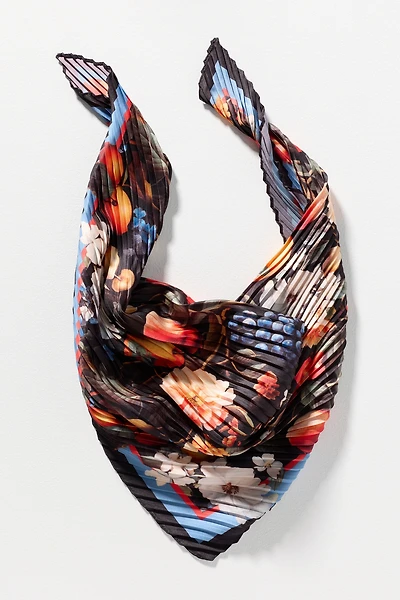 Pleated Floral Hair Scarf