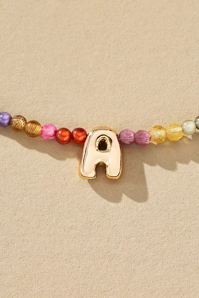 Delicate Beaded Monogram Necklace