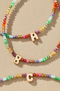 Delicate Beaded Monogram Necklace