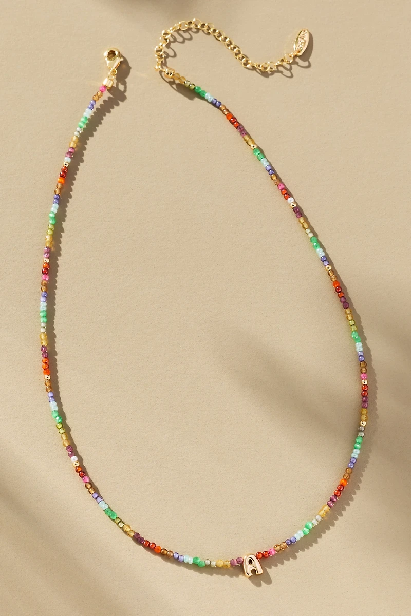 Delicate Beaded Monogram Necklace